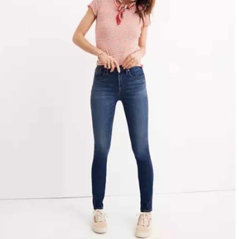 Madewell 10" High-Rise Skinny Jeans in Danny Wash: TENCEL™ Denim Edition Size 27